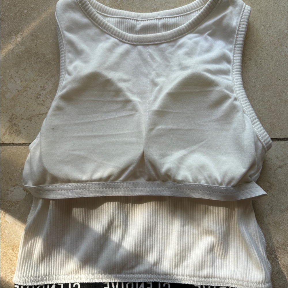 GLENDIVE White Ribbed Tank Top - Picture 7 of 8